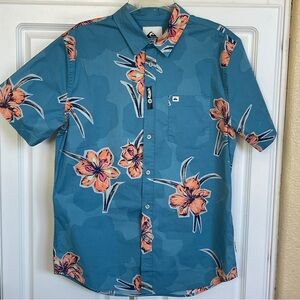 Quicksilver men's stretch Hawaiian style shirt button-up